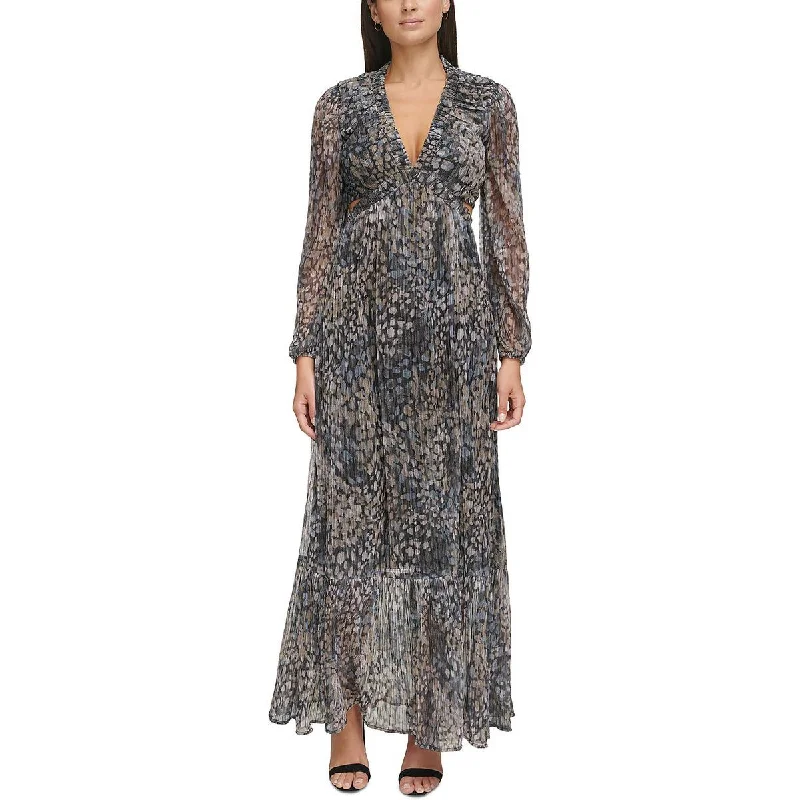 Chic DressGuess Womens Cut-Out Printed Evening Dress