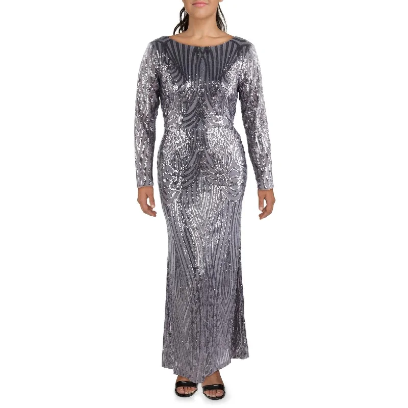 women's satin dressesPapell Studio by Adrianna Papell Womens Full Length Long Sleeve Evening Dress