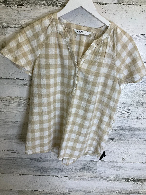 women's tops for statement-making outfitsTop Short Sleeve By Sonoma In Tan, Size: Xs