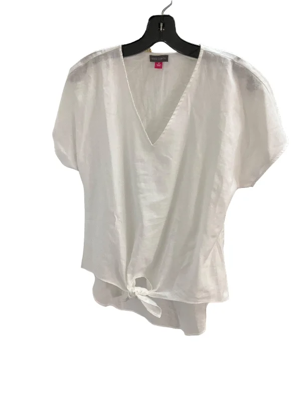 women's tops for those who love to dress up their casual looks with stylish topsTop Short Sleeve By Vince Camuto In White, Size: Xs