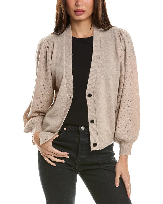 Extra-Large SweatersTwo Bees Cashmere Pointelle Wool & Cashmere-Blend Cardigan