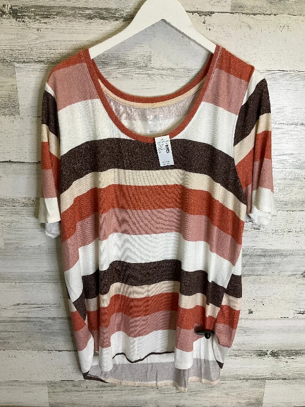 women's tops for those who want to create outfits that reflect their personal style and sense of fashionTop Short Sleeve By Maurices In Cream & Orange, Size: 2x