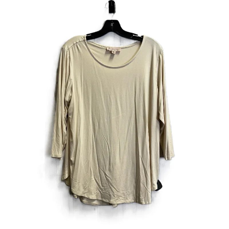 women's tops for those who appreciate subtle and muted tonesTop Short Sleeve By Philosophy In Cream, Size: 1x