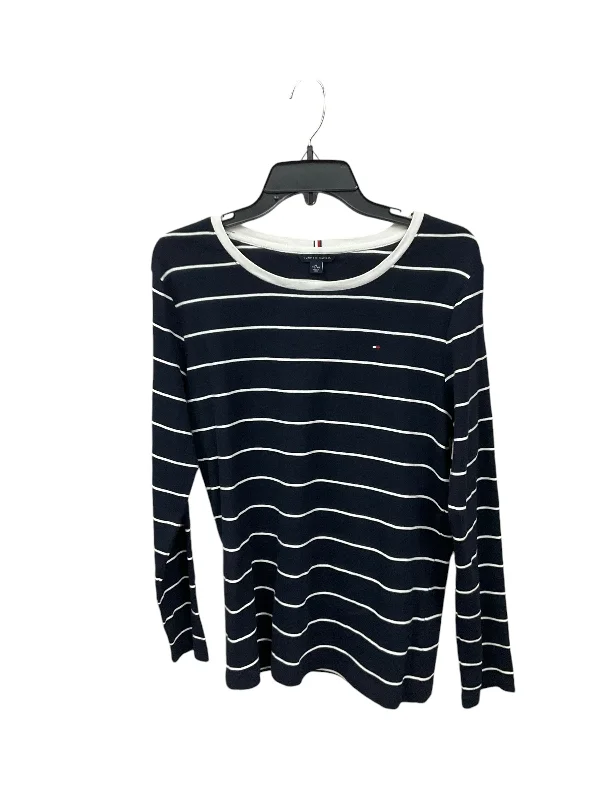 women's tops for minimalist aestheticsTop Long Sleeve By Tommy Hilfiger In Navy, Size: Xl