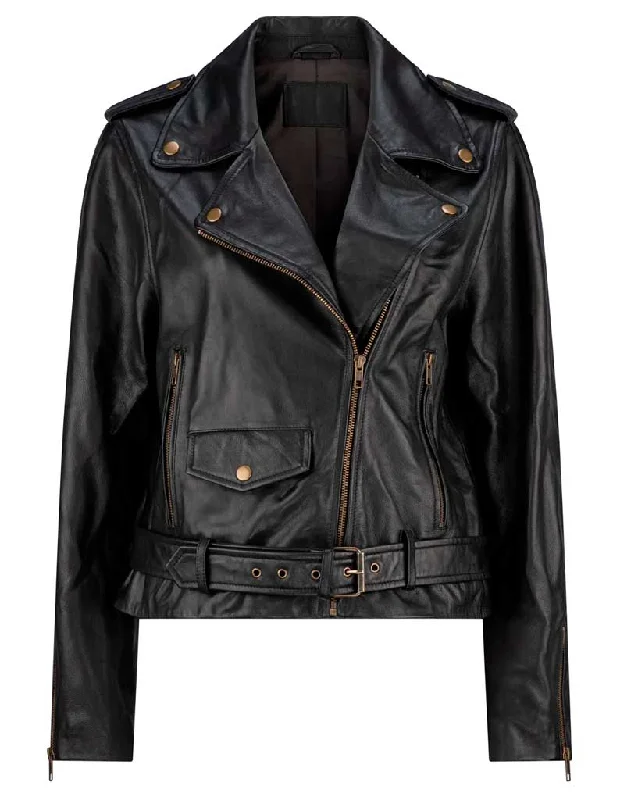 women's coats with velvet finishesTigerlily Velda Leather Jacket