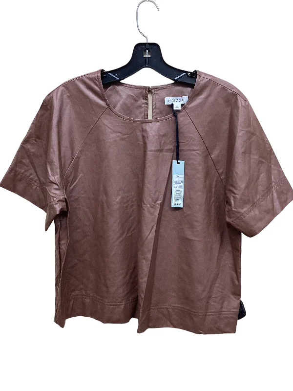 women's tops for those who seek both style and comfortTop Short Sleeve By Prologue In Brown, Size: M