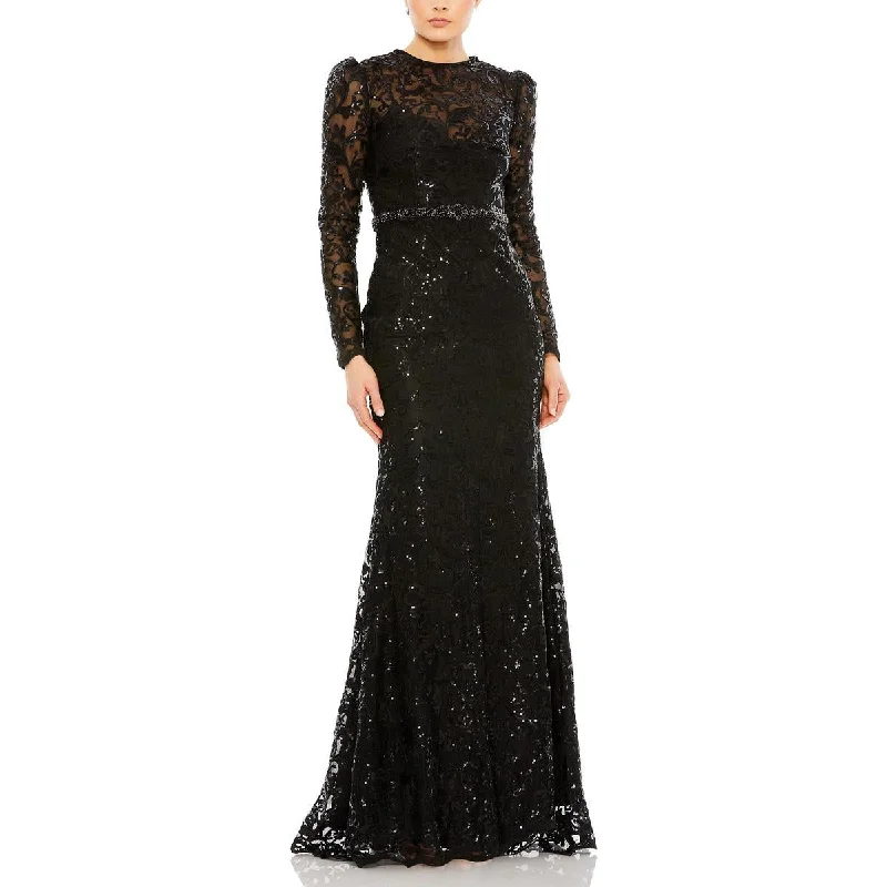 Body-Hugging DressMac Duggal Womens Lace Embellished Evening Dress