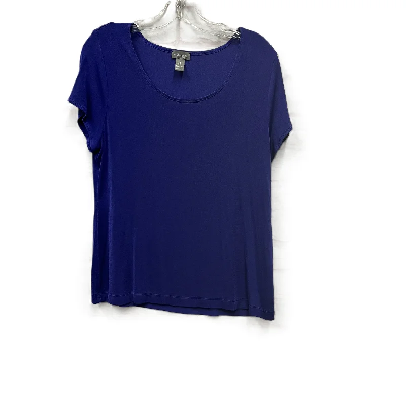 women's tops with bell sleevesTop Short Sleeve By Chicos In Purple, Size: L