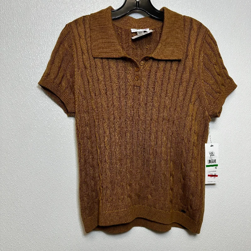 women's tops for those who refuse to compromise on styleTop Short Sleeve By Calvin Klein O In Wheat, Size: L