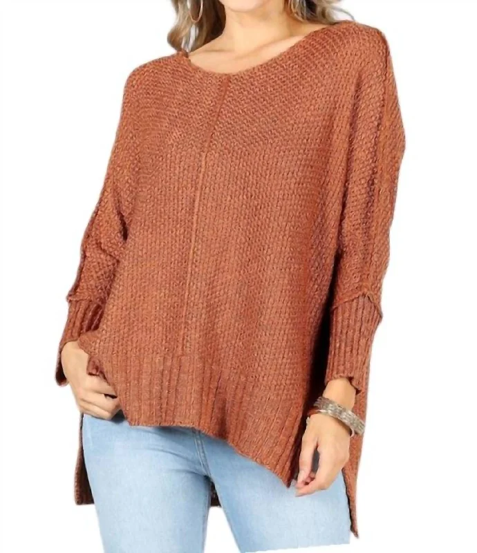 Fitted SweatersMarley Oversized Sweater In Rust