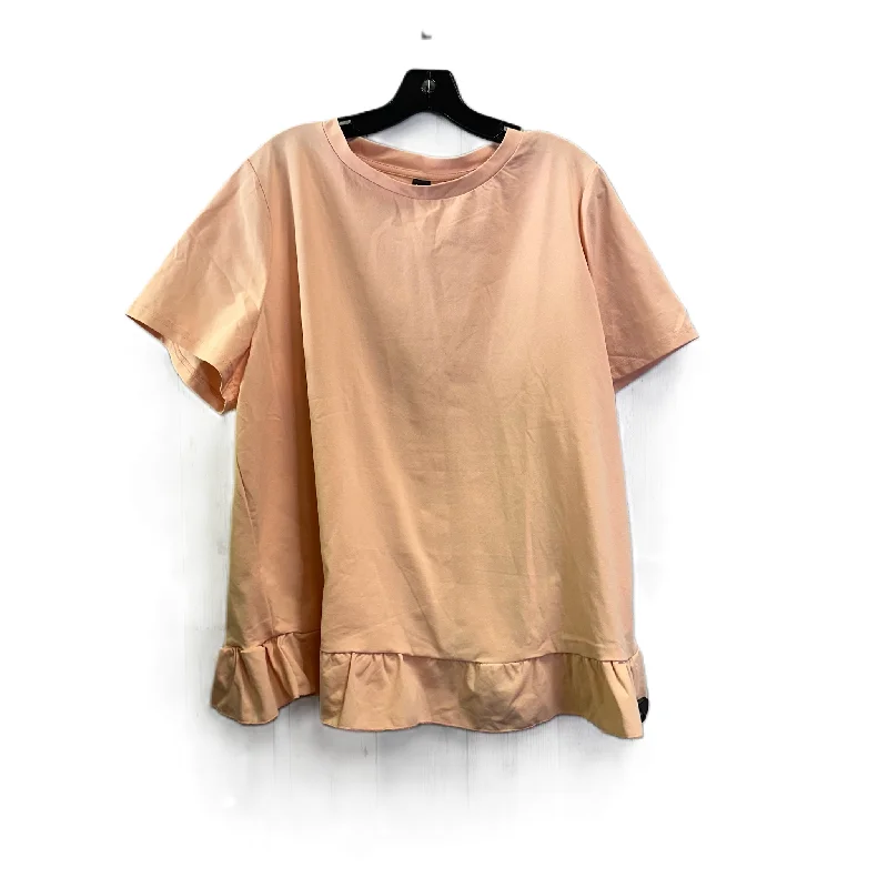 cropped women's topsTop Short Sleeve By Shein In Orange, Size: 3x