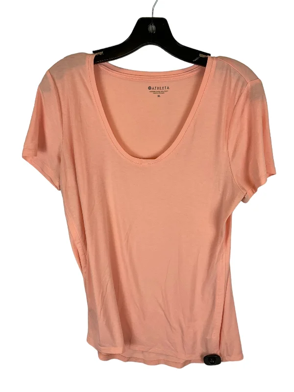 women's tops for beach outingsTop Short Sleeve Basic By Athleta In Orange, Size: M