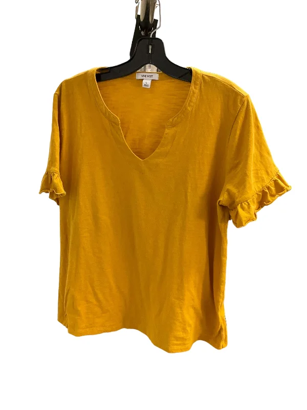 women's tops with cinched waistsTop Short Sleeve By Nine West Apparel In Mustard, Size: L