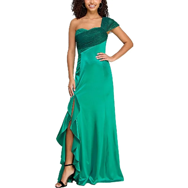 Empire DressViolet Weekend Womens Juniors One Shoulder Ruffled Evening Dress