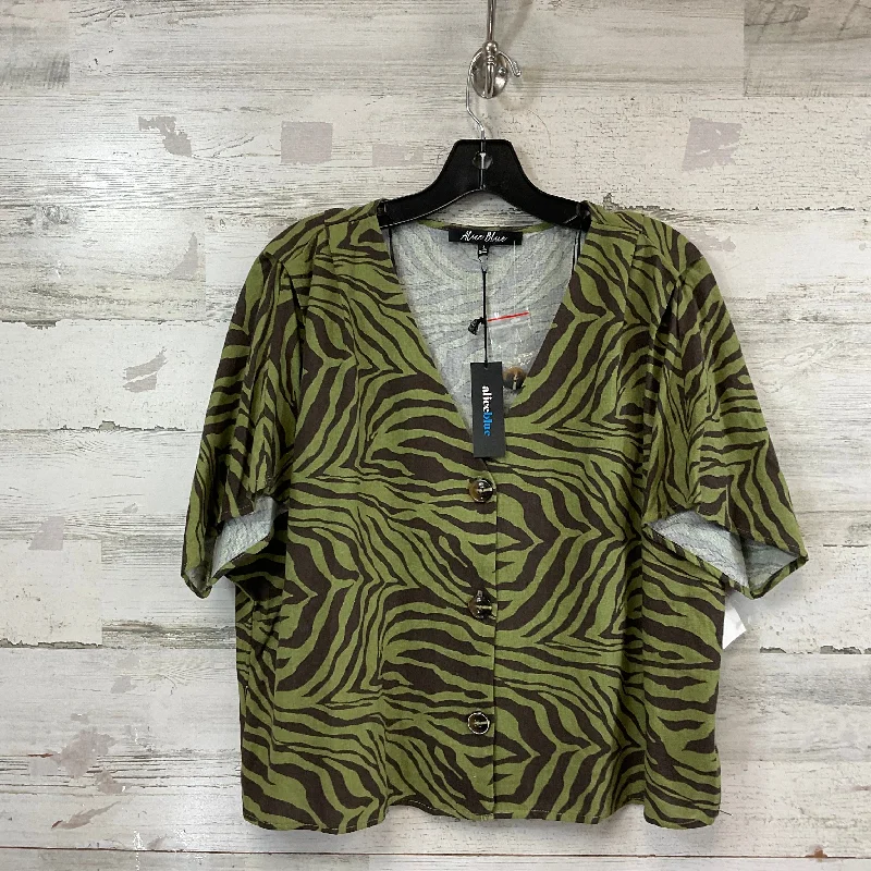 women's tops for those who seek both style and comfortTop Short Sleeve By ALICE BLUE In Green, Size: L