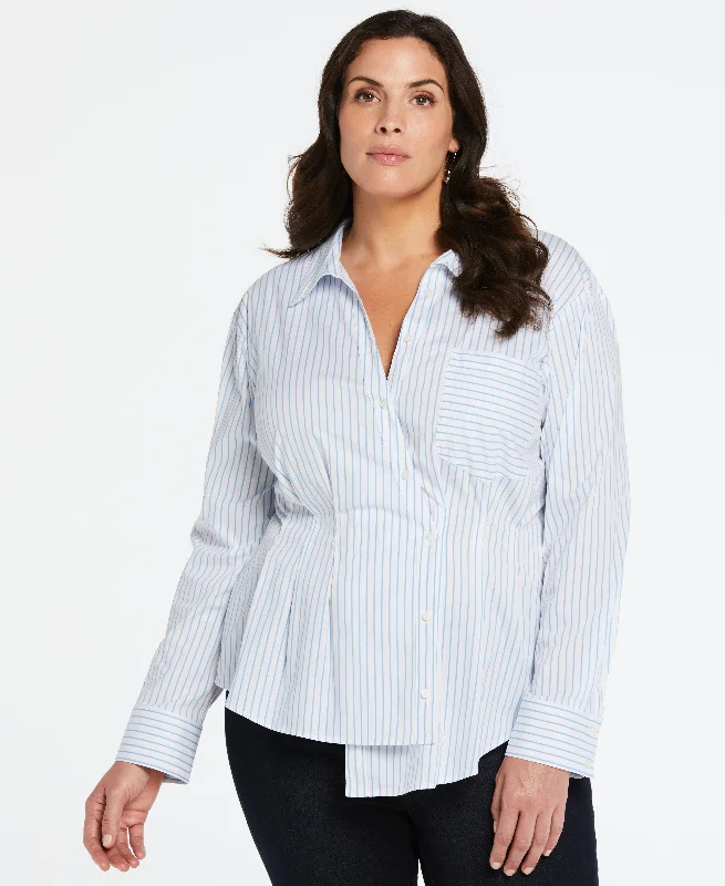 women's tops for those who want to wear pieces that are both functional and fashionablePlus Size Asymmetrical Wrap Button Up Top