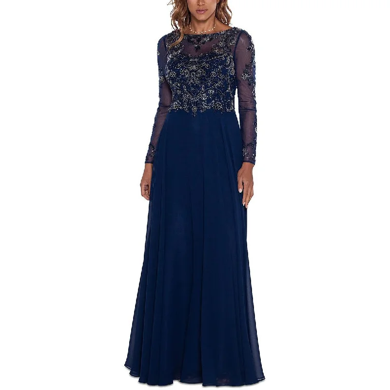 Velvet DressXscape Womens Petites Crepe Beaded Evening Dress