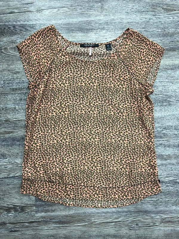 women's tops for evening soireesTop Short Sleeve By Scotch & Soda In Animal Print, Size: M