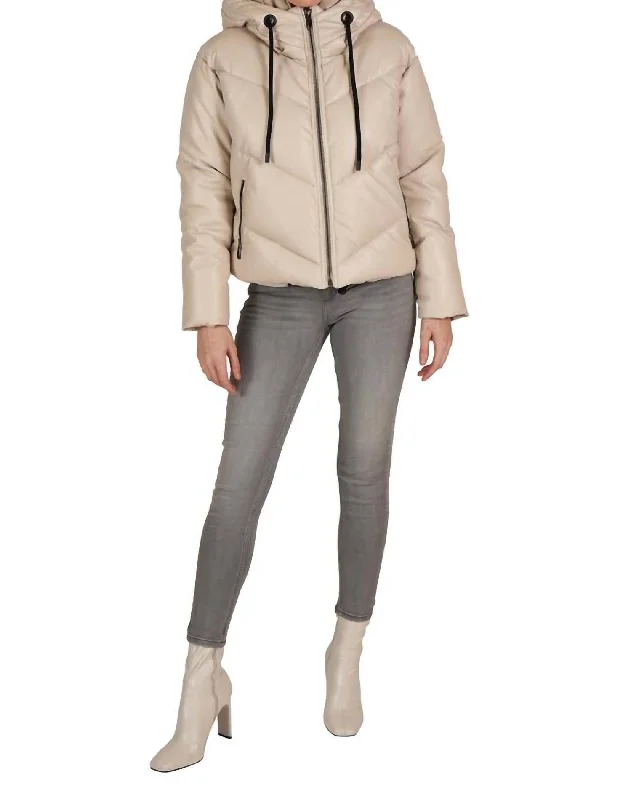 peacoats for womenPuffer Jacket In Beige