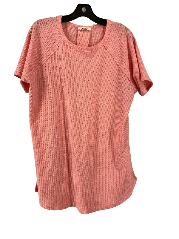 women's tops for glamorous eveningsTop Short Sleeve By Zenana Outfitters In Pink, Size: L