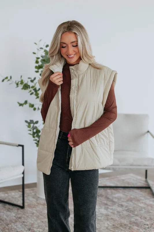 women's coats with hoodsWilliamson Puffer Vest - Natural