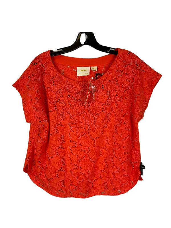 women's tops for those who want to create outfits that reflect their personal style and sense of fashionTop Short Sleeve By Maeve In Orange, Size: S