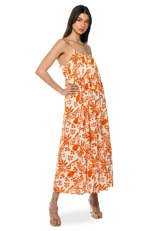 Organza DressWALK ON THE BEACH PRINTED MAXI DRESS