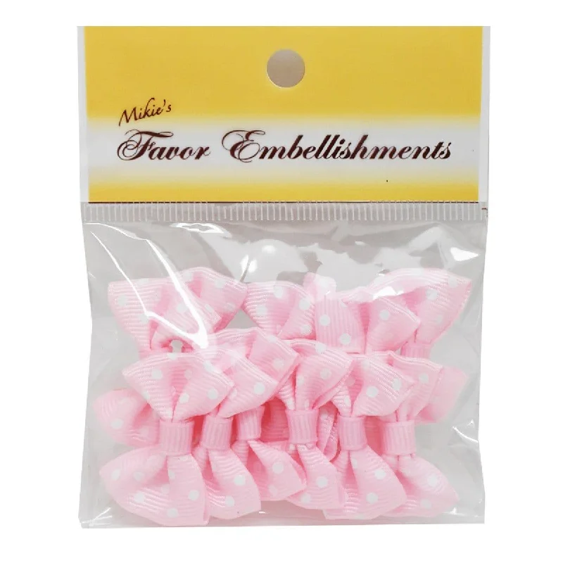 Tea-Length DressPink mini polka dots bow embellishments, 12 per package