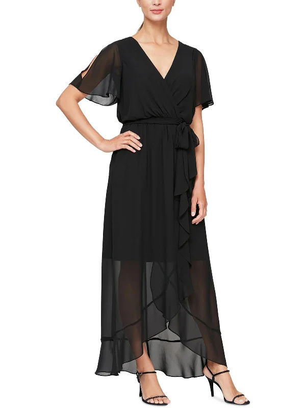 women's long-sleeved dressesWomens Sheer Long Maxi Dress