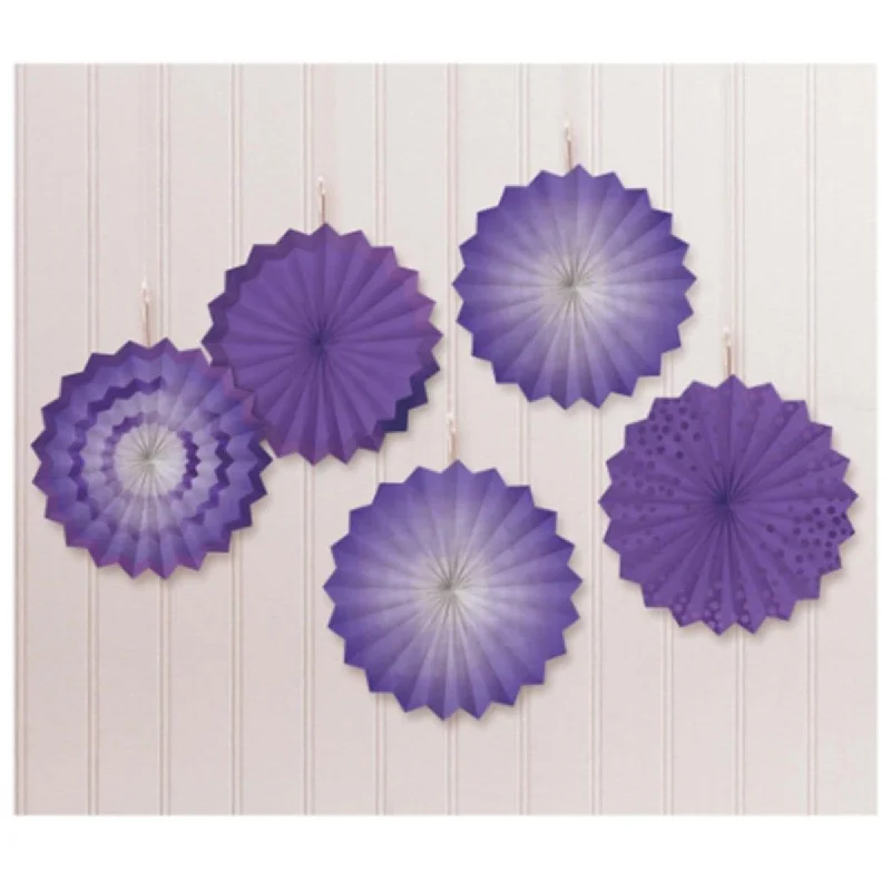 Tulle DressMini Fan Decoration 5 Per Package - New Purple