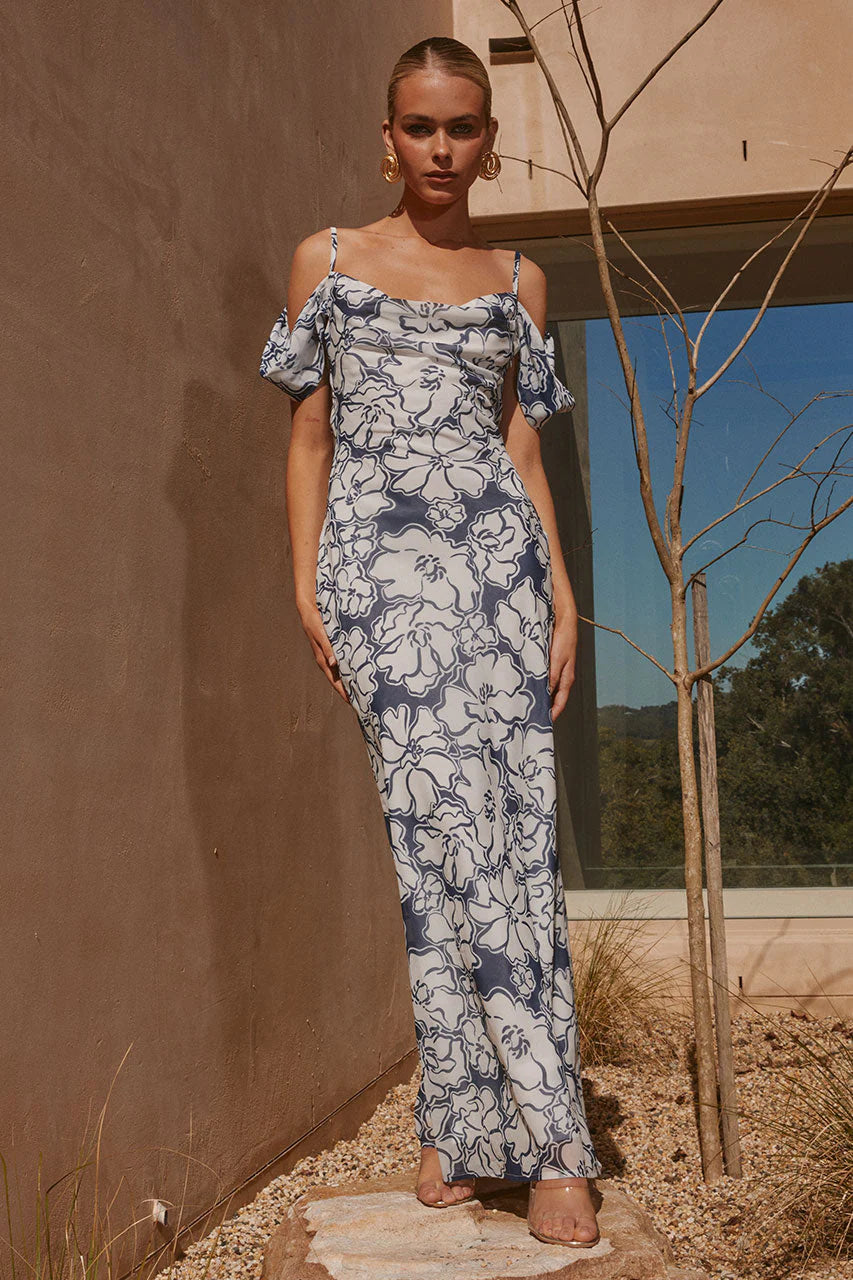 women's cocktail dressesKELANI MAXI DRESS - NAVY FLORAL