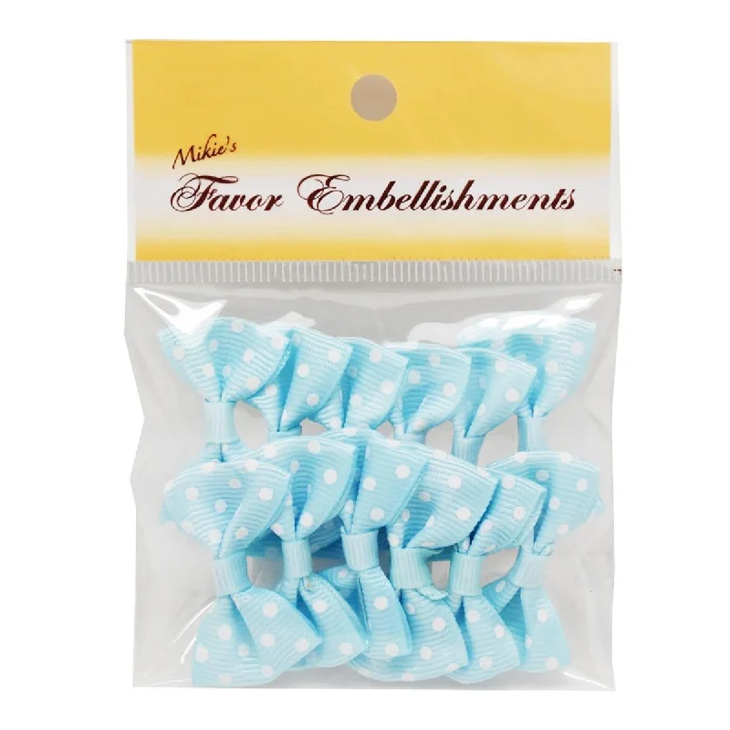 Shift DressBlue mini polka dots bow embellishments, 12 per package