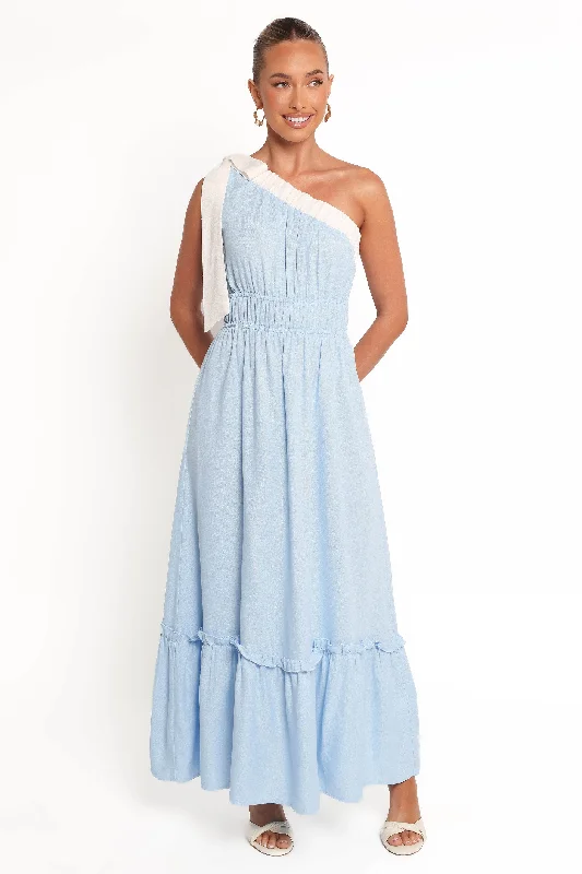 women's shift dressesGilda Maxi Dress - Blue/White