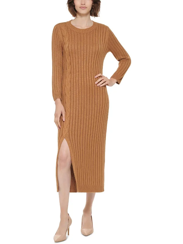 women's smart casual dressesWomens Slit Maxi Sweaterdress