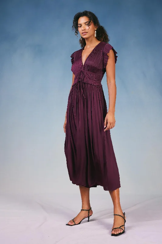 women's smart casual dressesMara Pleated Maxi Dress