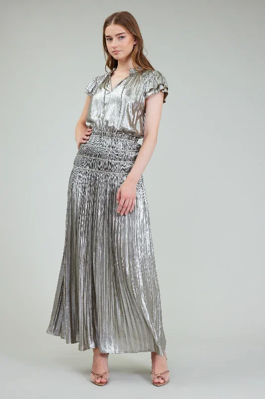 women's empire-line dressesMetallic Maxi Dress