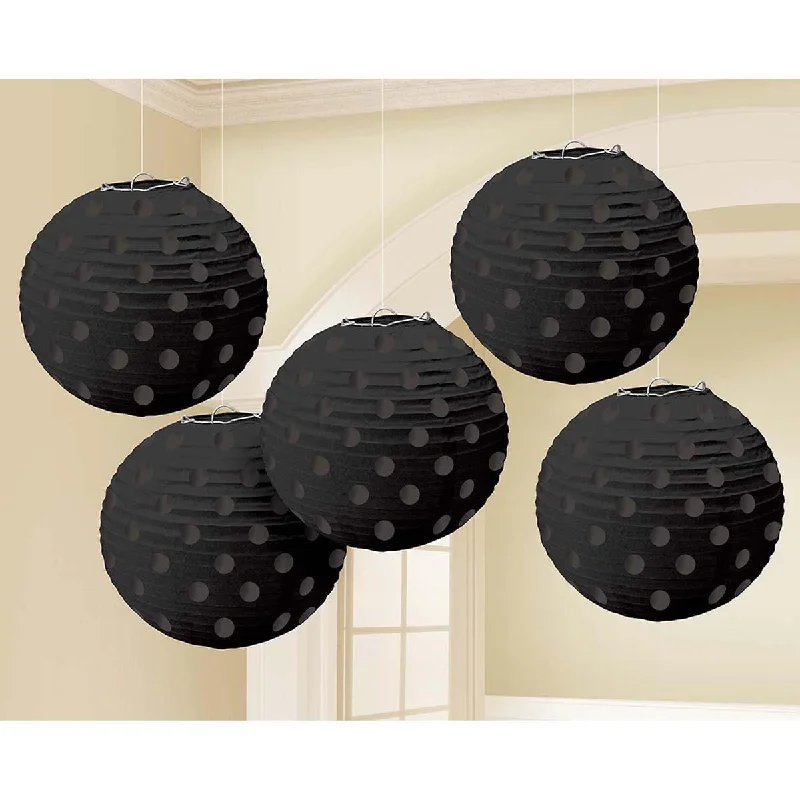 Peter Pan Collar DressMini Paper Lanterns 5 In. - Jet Black 5/pkg.