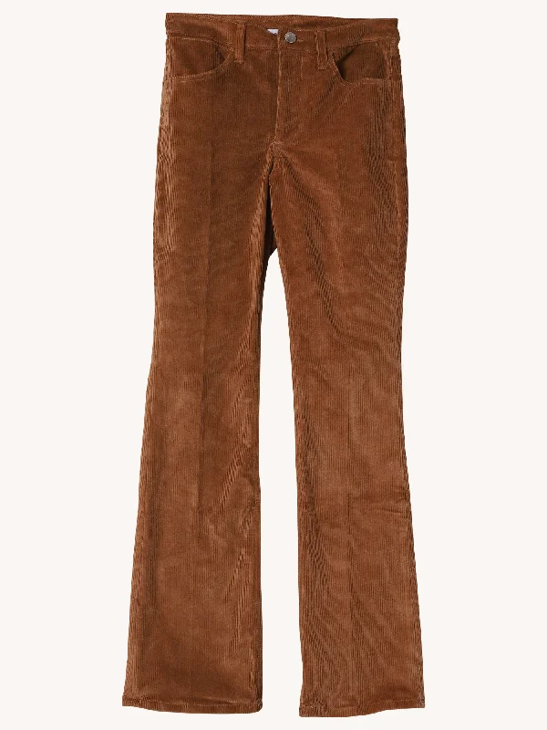 women's linen pants5 Pocket Flare Cord in Camel