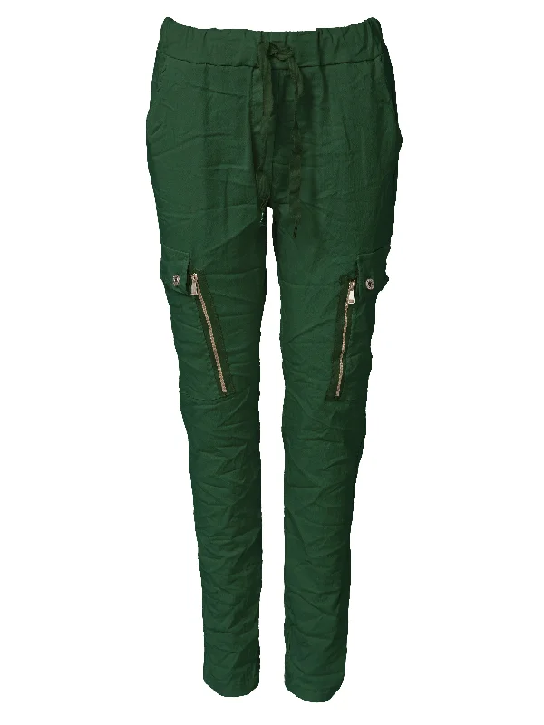 women's low-rise pantsCARMEN cargo trousers - Green Absolute