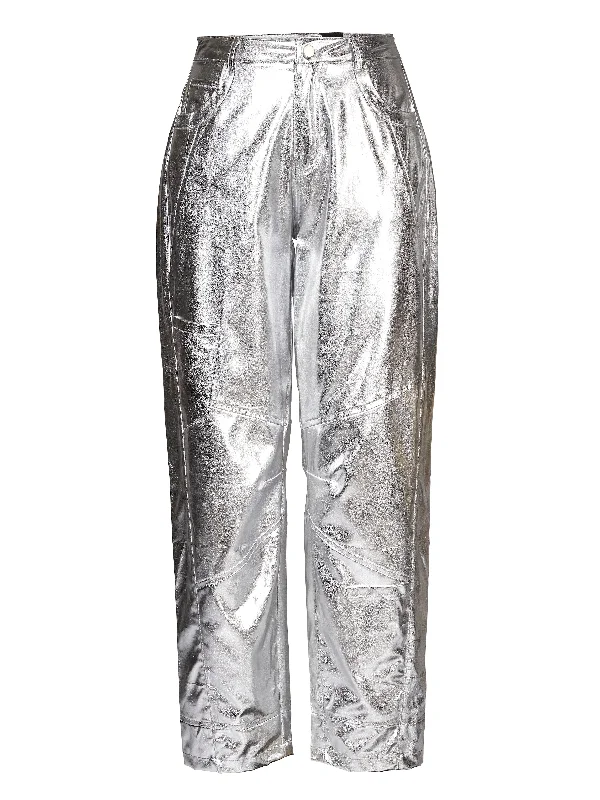 women's silk pantsVIOL trousers - Silver