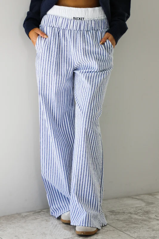 women's chic pantsAlways Right Pants: Blue/Ivory