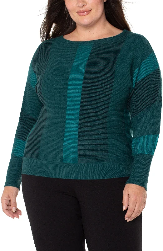 women's polyester pantsBOAT NECK DOLMAN SWEATER