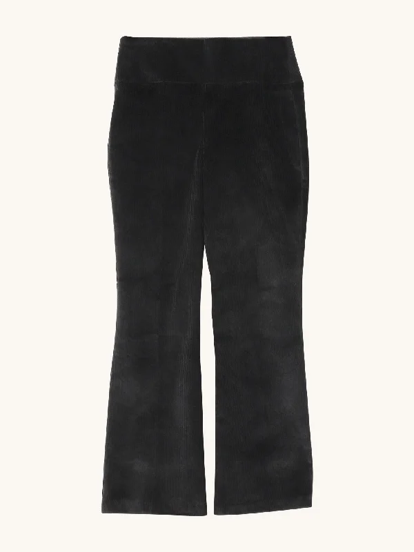 women's wide-leg pantsCrop Flare Corduroy in Black