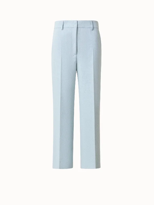 women's solid-color pantsCropped Cotton Denim Wide Leg Pants