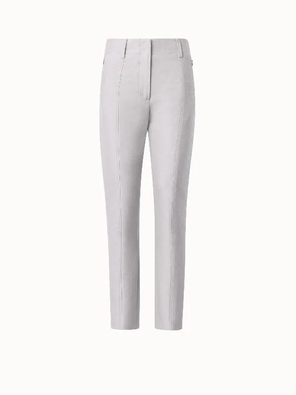 women's stretch pantsCotton Silk Double-Face Slim Pants