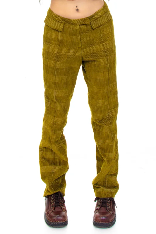 women's corduroy pantsVintage Y2K John Galliano Green Corduroy Flares - XS/S