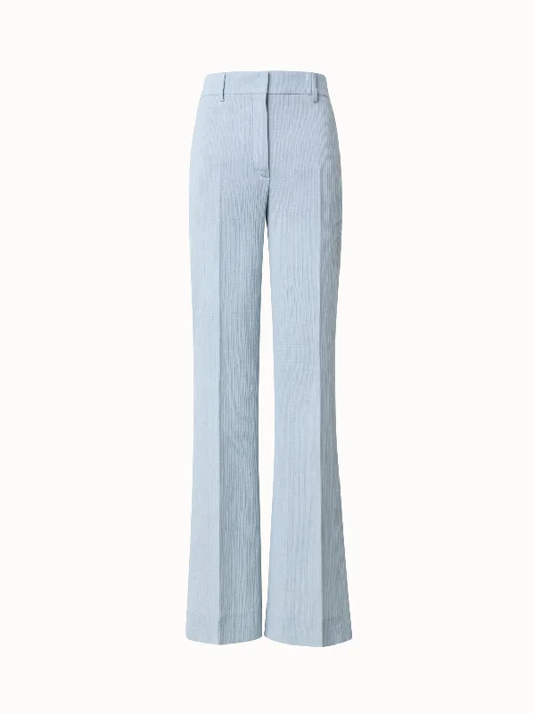 women's tall pantsStructured Cotton Silk Double-Face Wide Leg Pants