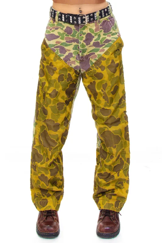 women's luxury pantsVintage 90's Heavy Duty Camo Pants - S/M