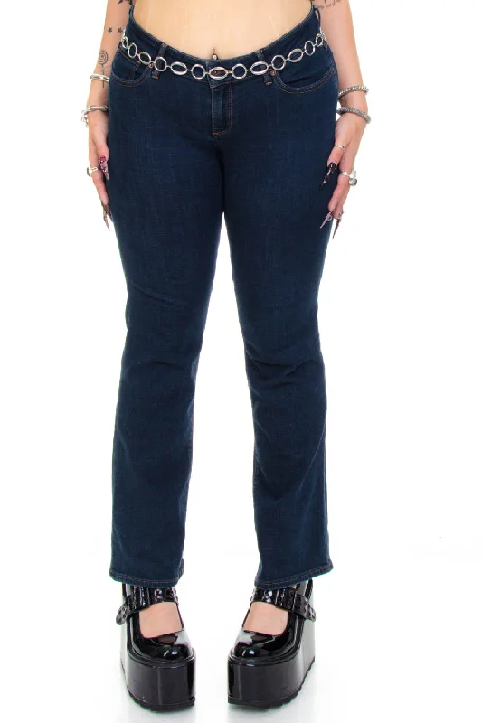 women's linen pantsVintage Y2K Lucky Denim Flares - L