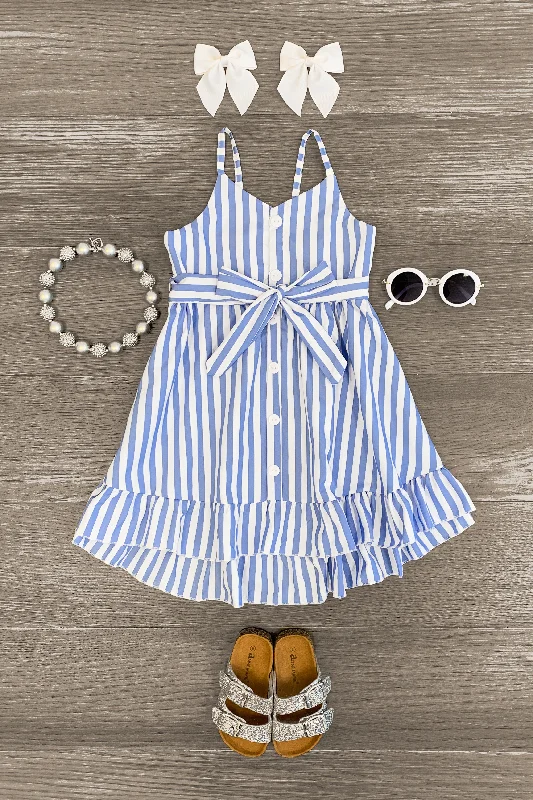 Tea-Length DressBlue & White Stripe Tunic Top